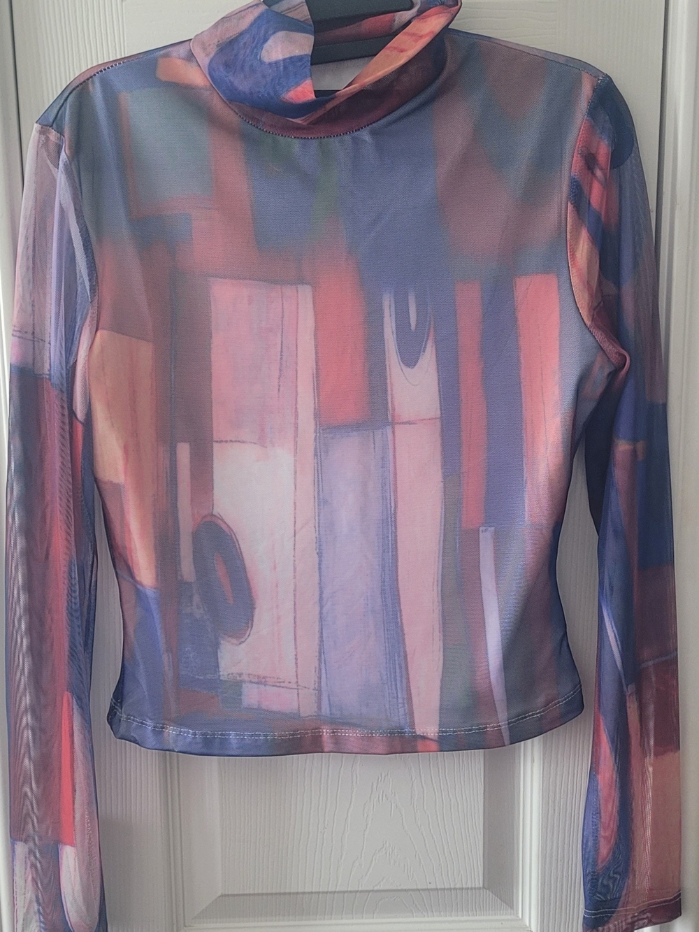 Princess Polly Sheer Abstract Print Long-Sleeve Top - Multicolor